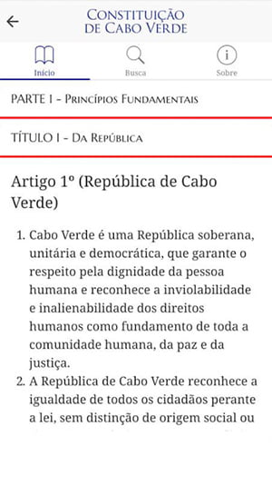 Galeria - App Constituição Cabo Verde