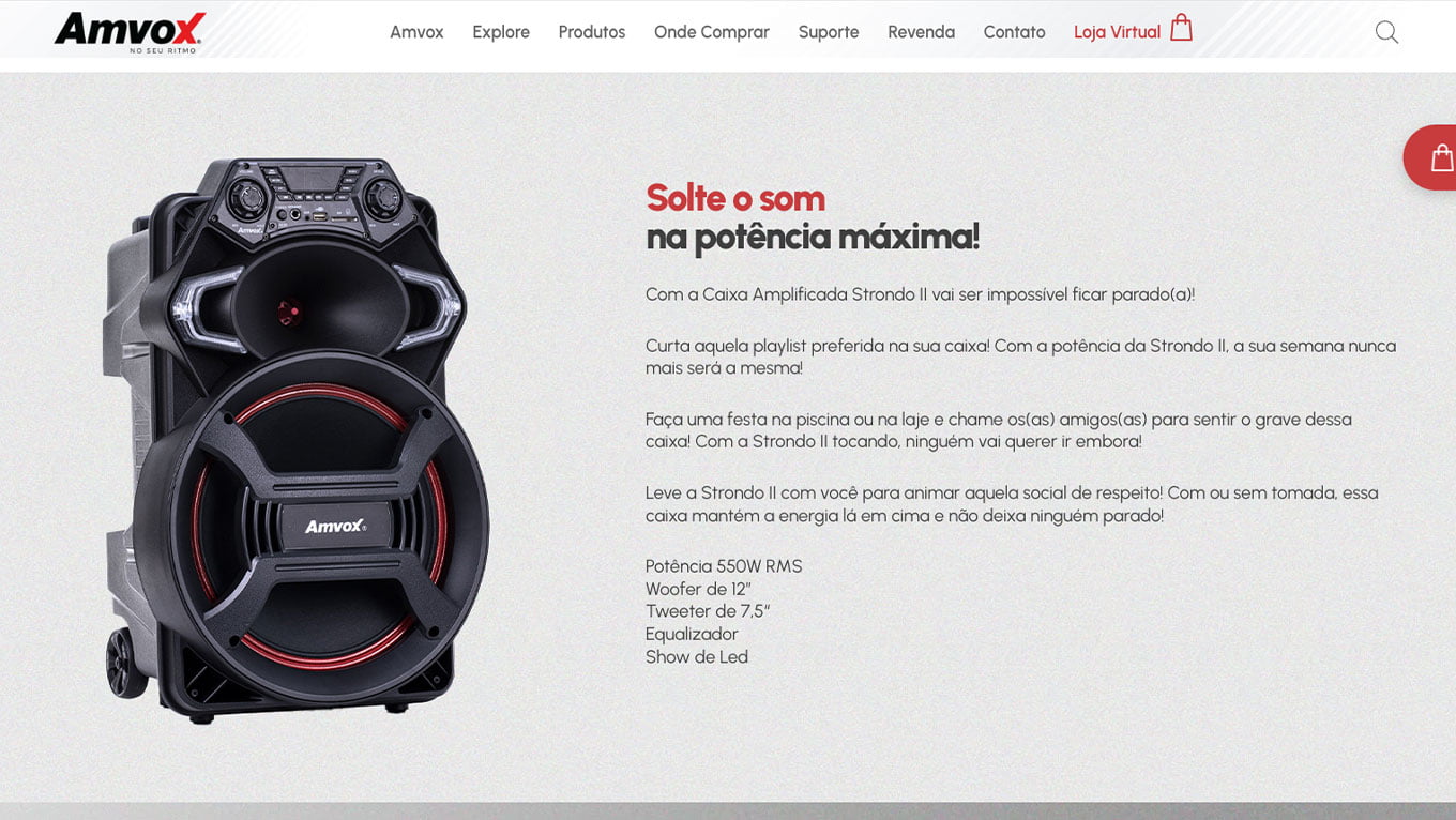 Página interna — Amvox Institucional