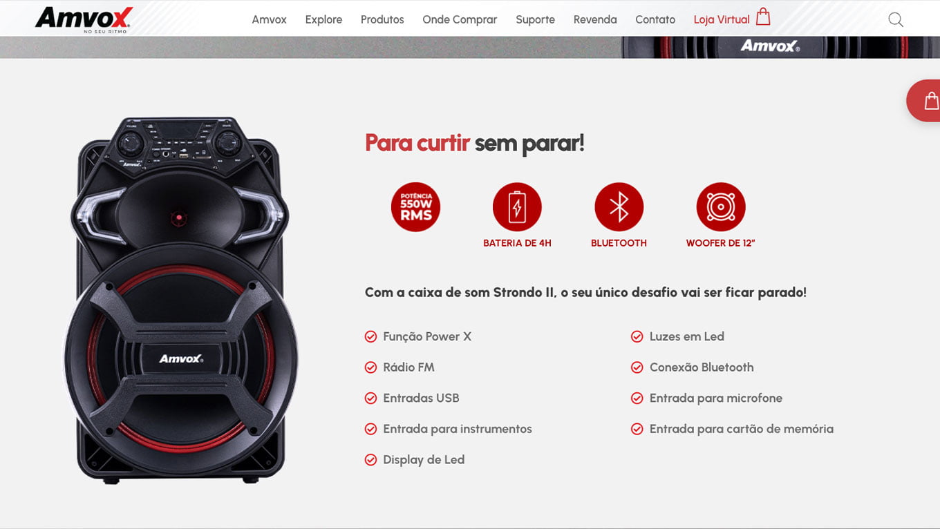 Página interna — Amvox Institucional