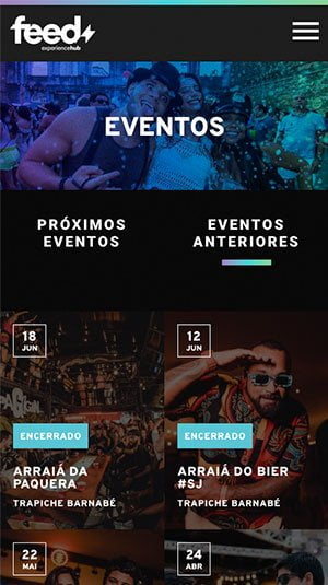 Tela mobile — Hub Feed