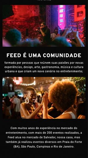 Tela mobile — Hub Feed