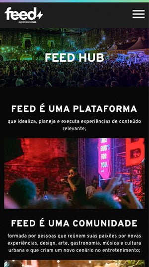 Tela mobile — Hub Feed