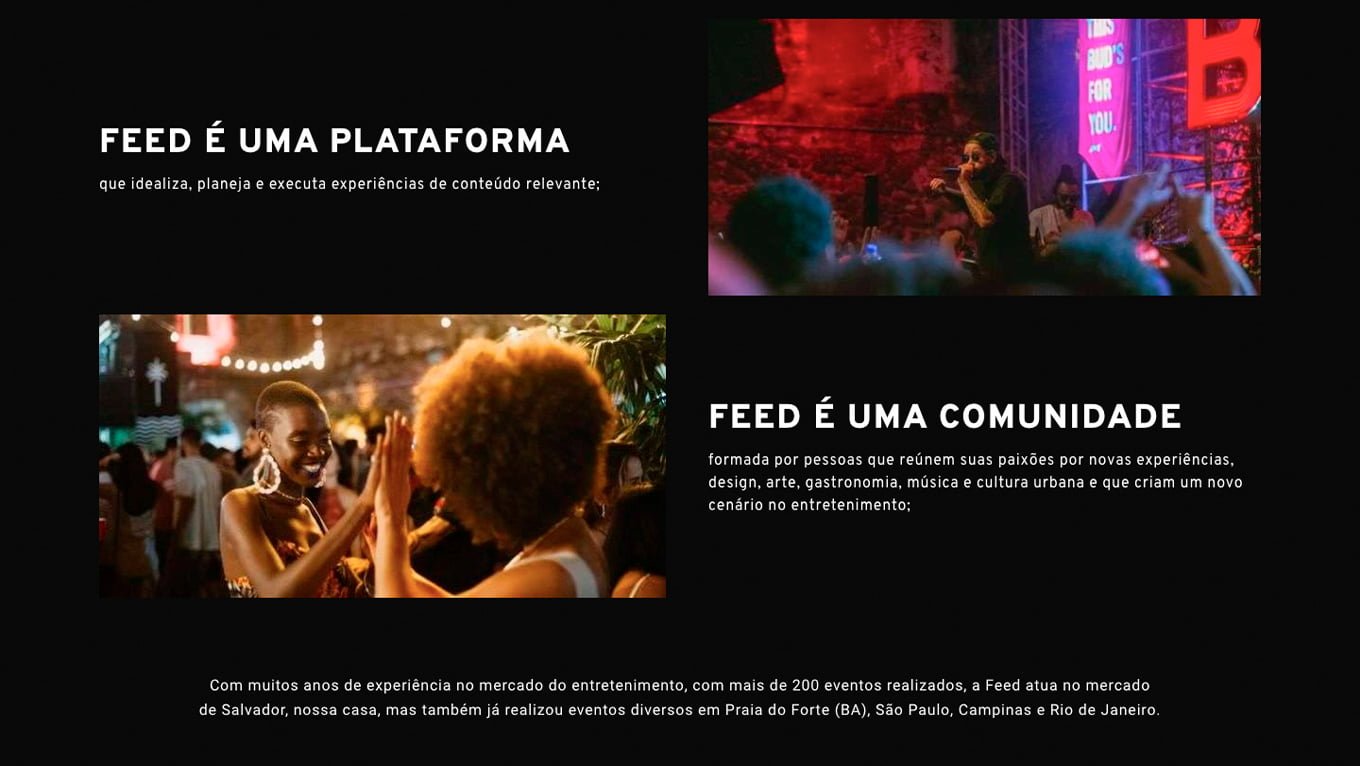 Página interna — Hub Feed