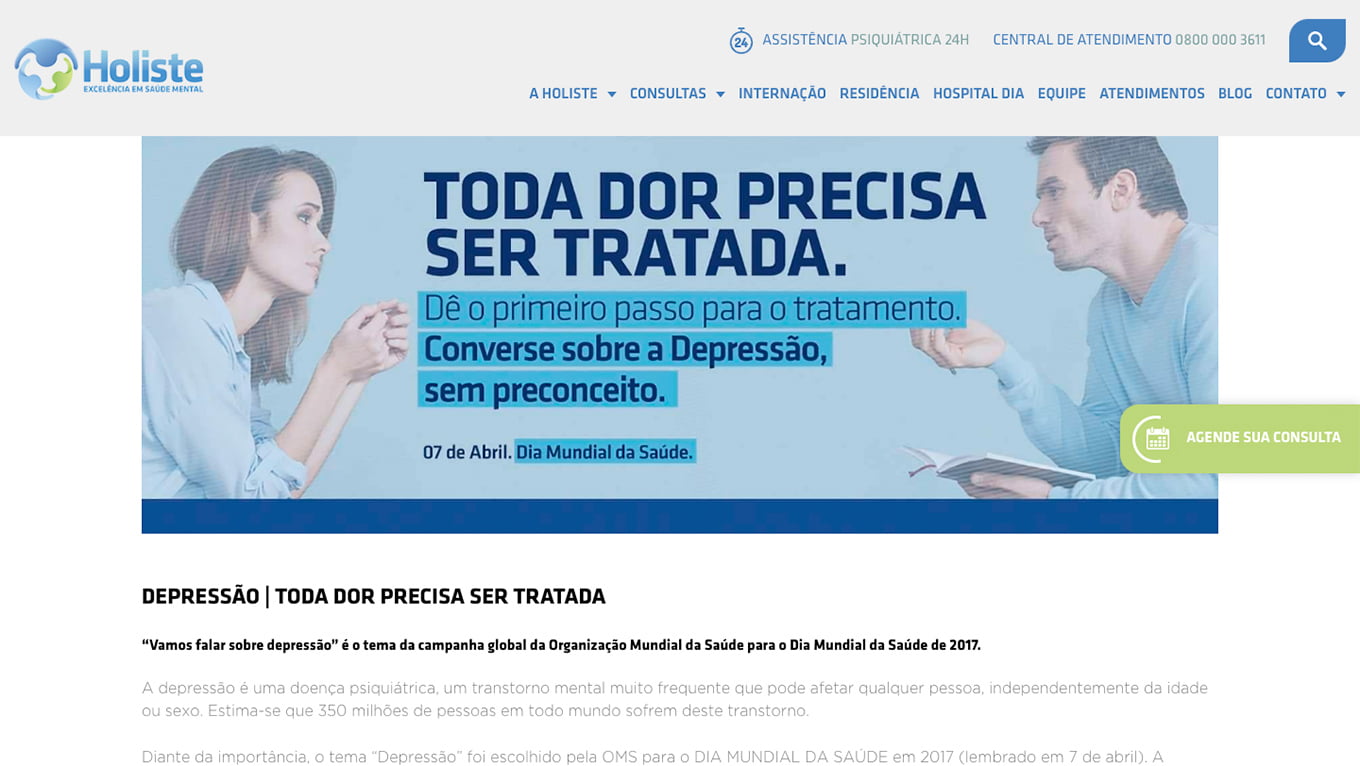 Página interna — Holiste
