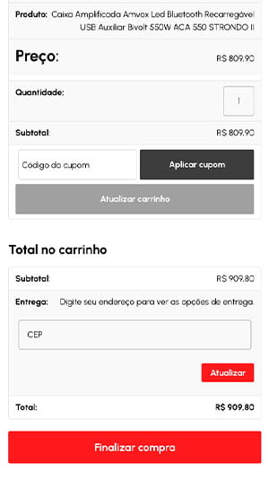 Tela mobile — Amvox Loja Virtual
