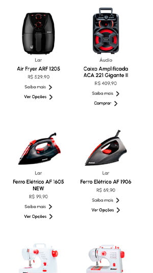 Tela mobile — Amvox Loja Virtual