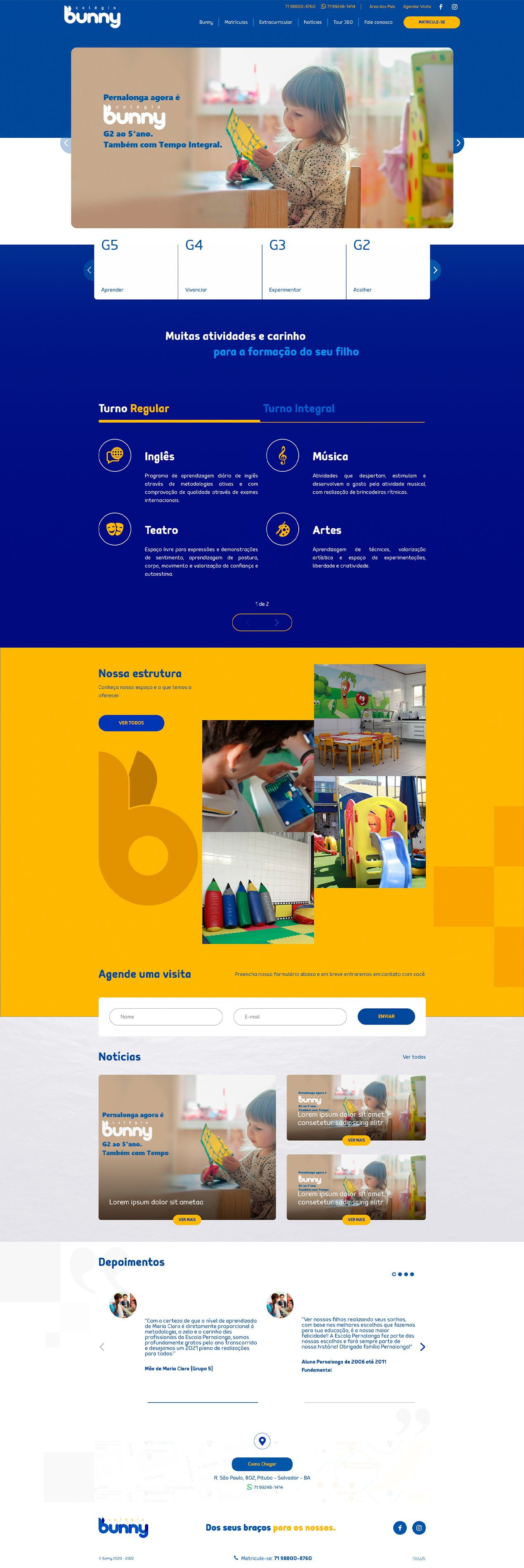 Home desktop — Colégio Bunny