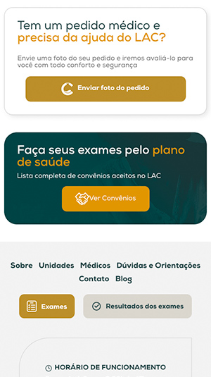Tela mobile — Lac Laboratórios