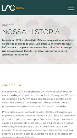 Tela mobile — Lac Laboratórios