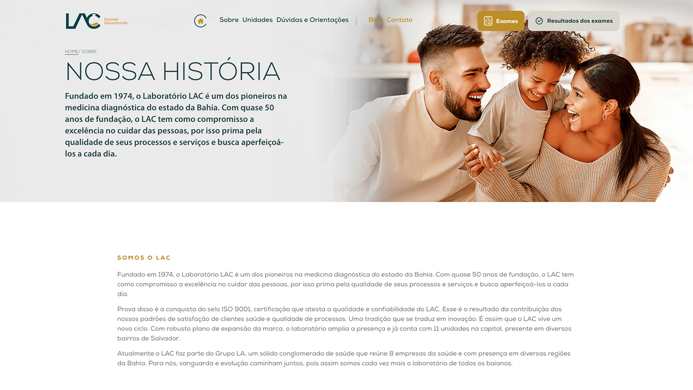 Página interna — Lac Laboratórios