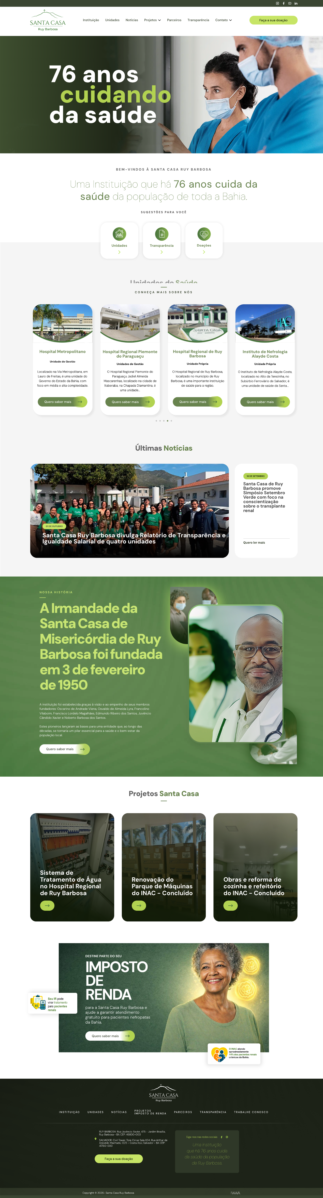 Home desktop — Santa Casa Ruy Barbosa