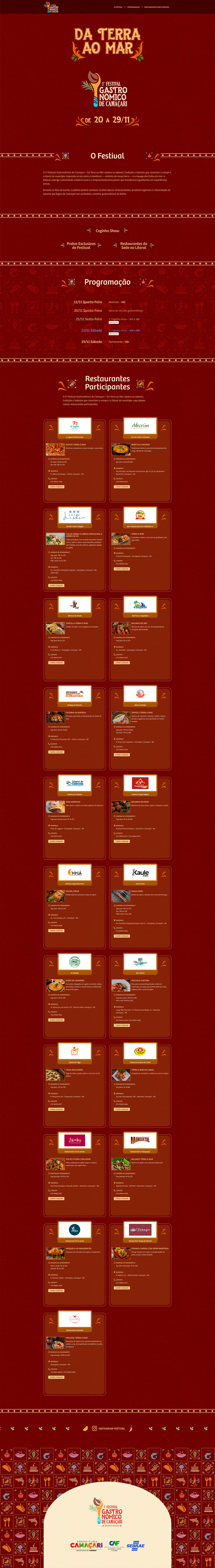 Home desktop — Festival Gastronômico Camaçari