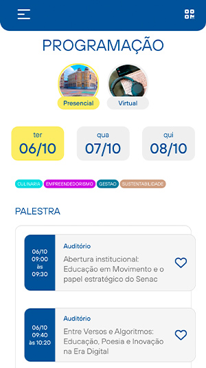 Tela mobile — Congresso Inovação 2026